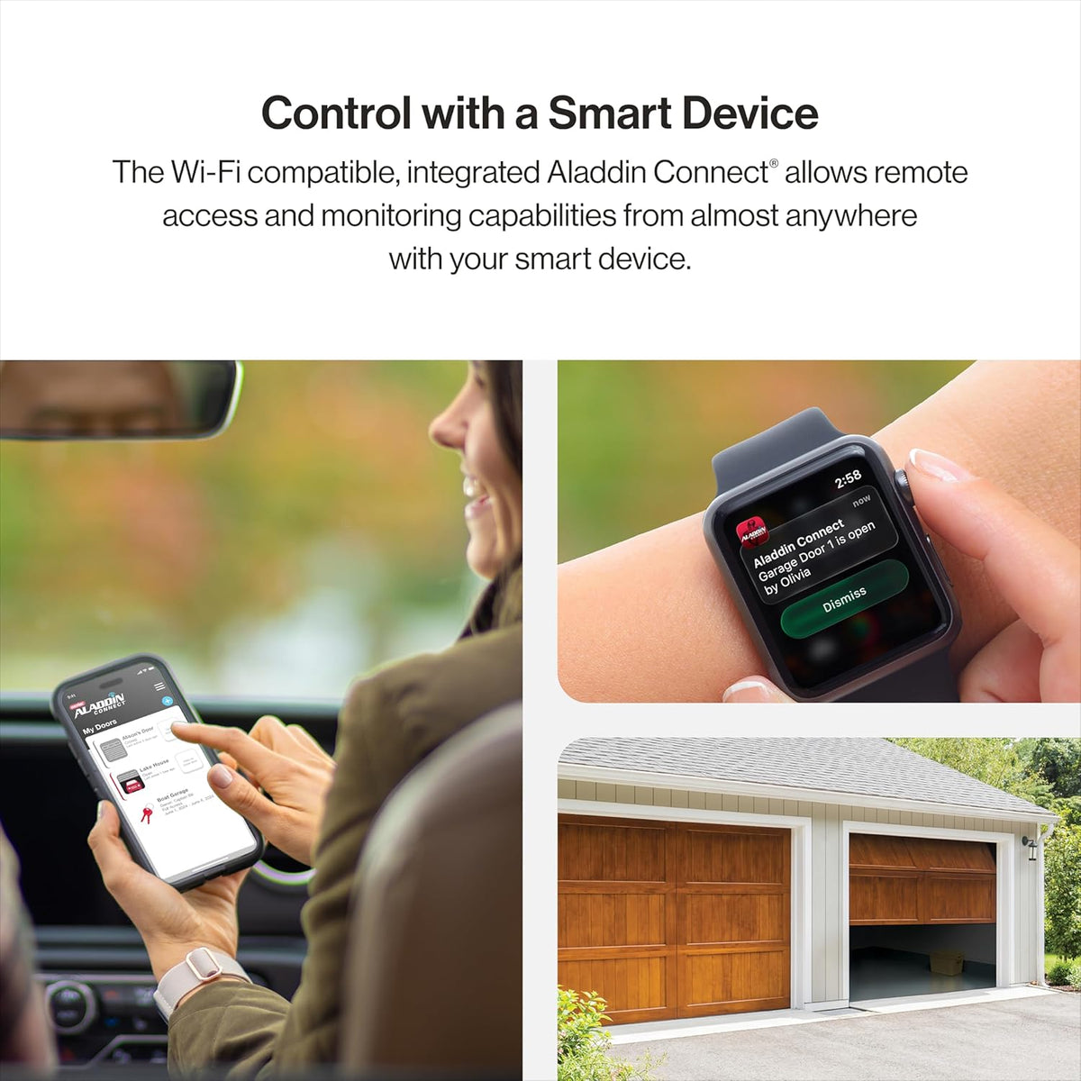 Chain Drive 500 1/2 HPC Smart Garage Door Opener, Model 1135-VM | Aladdin Connect Wi-Fi, Durable Chain Drive, Smart