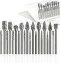 QUQUS 20 PCS Carbide Burr Bits Set for Dremel, Double Cut with 1/8" Shank