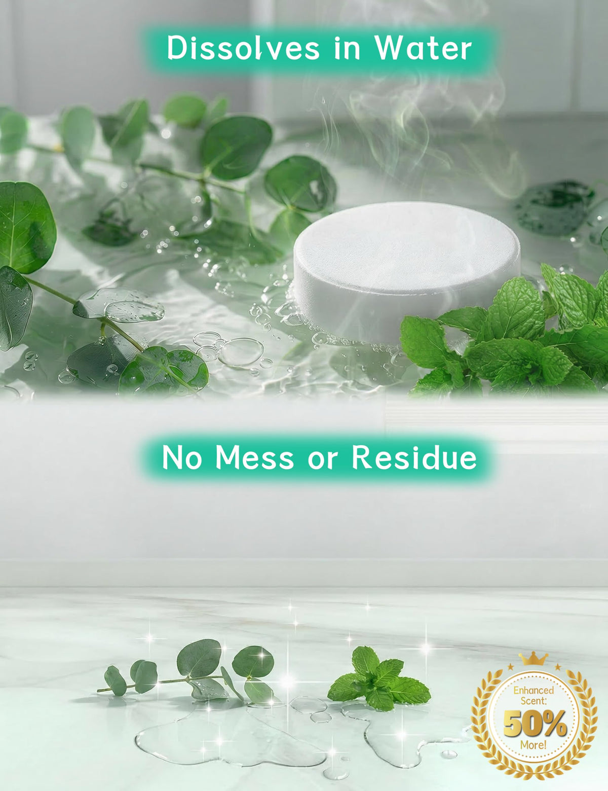 Shower Steamers Aromatherapy 15 Pack, Menthol & Eucalyptus Shower Bombs with Natural Essential Oils, Quick Relief