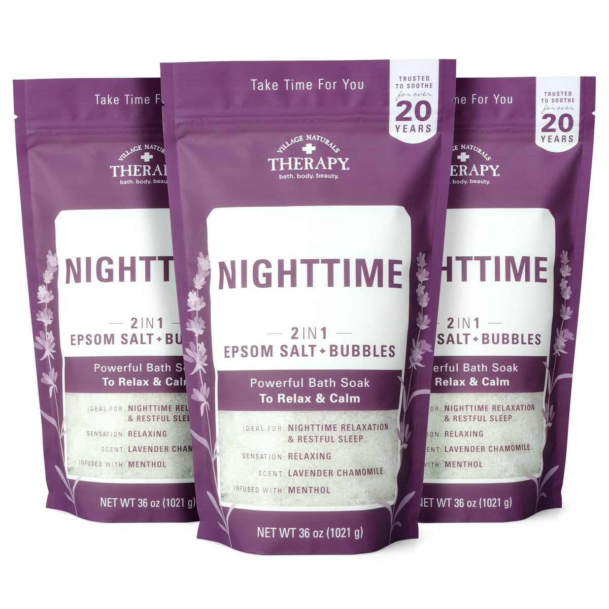Nighttime Foaming Epsom Soak, 36 Oz, Pack of 3