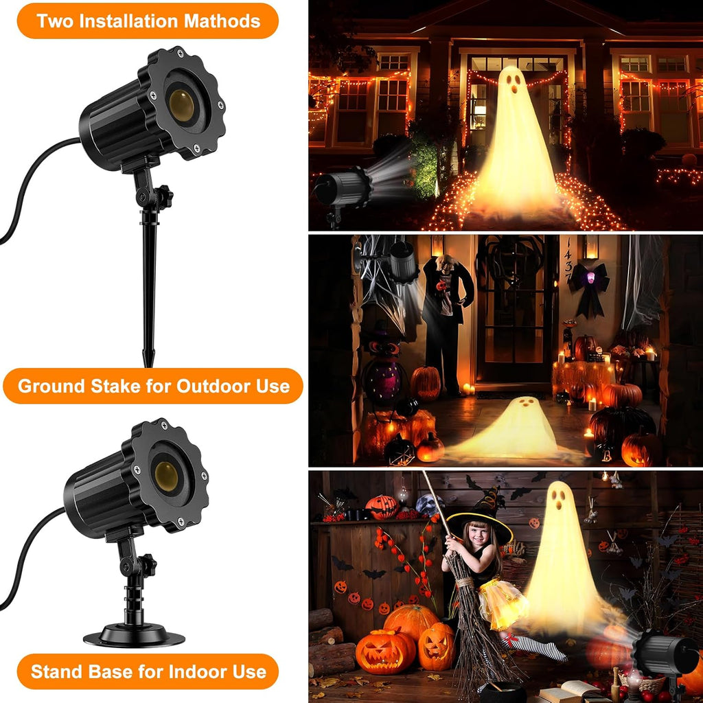 Halloween Projector Lights Outdoor，2024 Upgraded 3D Dynamic Decorations Light，Waterproof Halloween Light，Night Light
