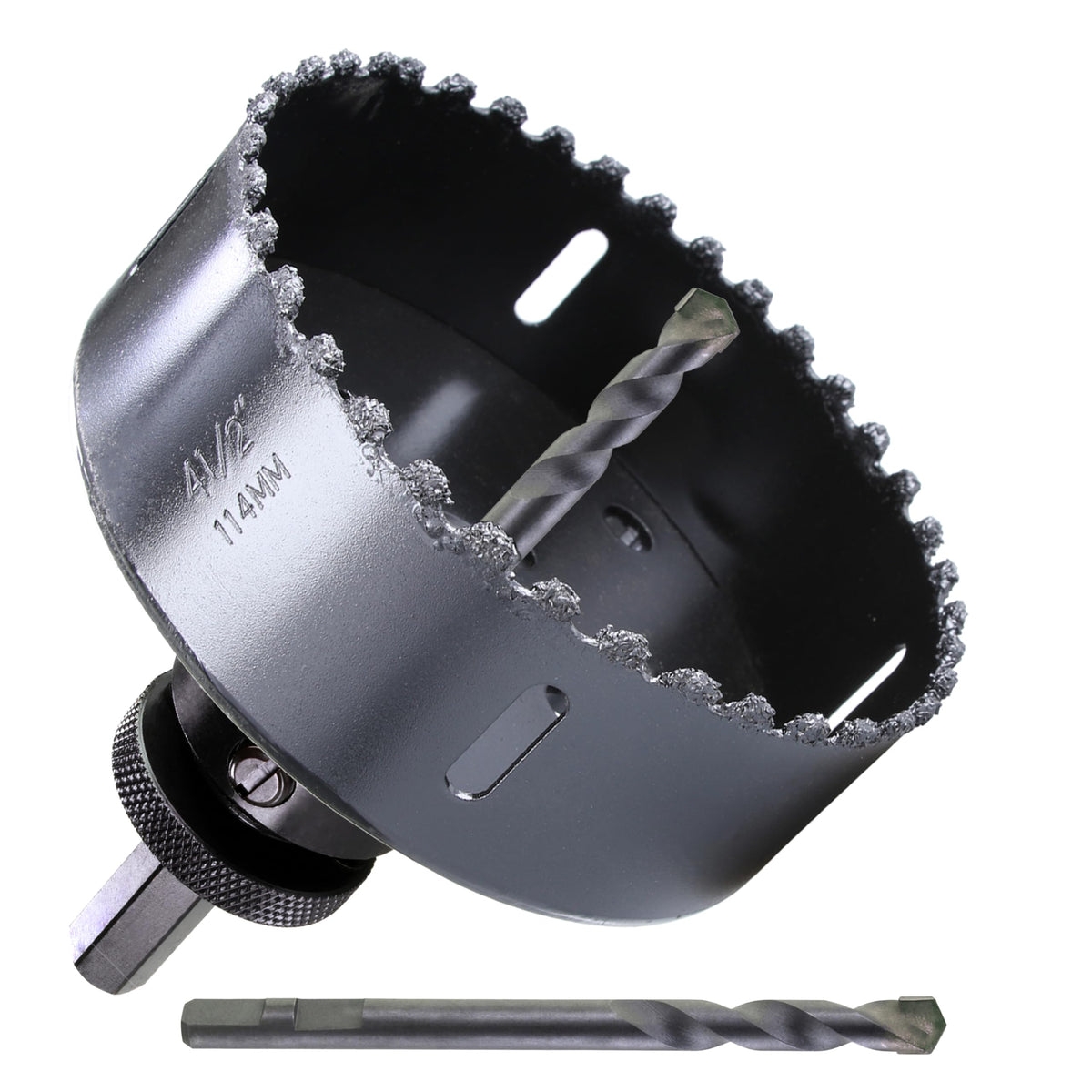 PLG2SUPT 4-1/2 inch Carbide Grit Hole Saw Cutter for Hardy Plank Air Brick Stucco Drywall Fiber Cement siding Backer Board Plasterboard