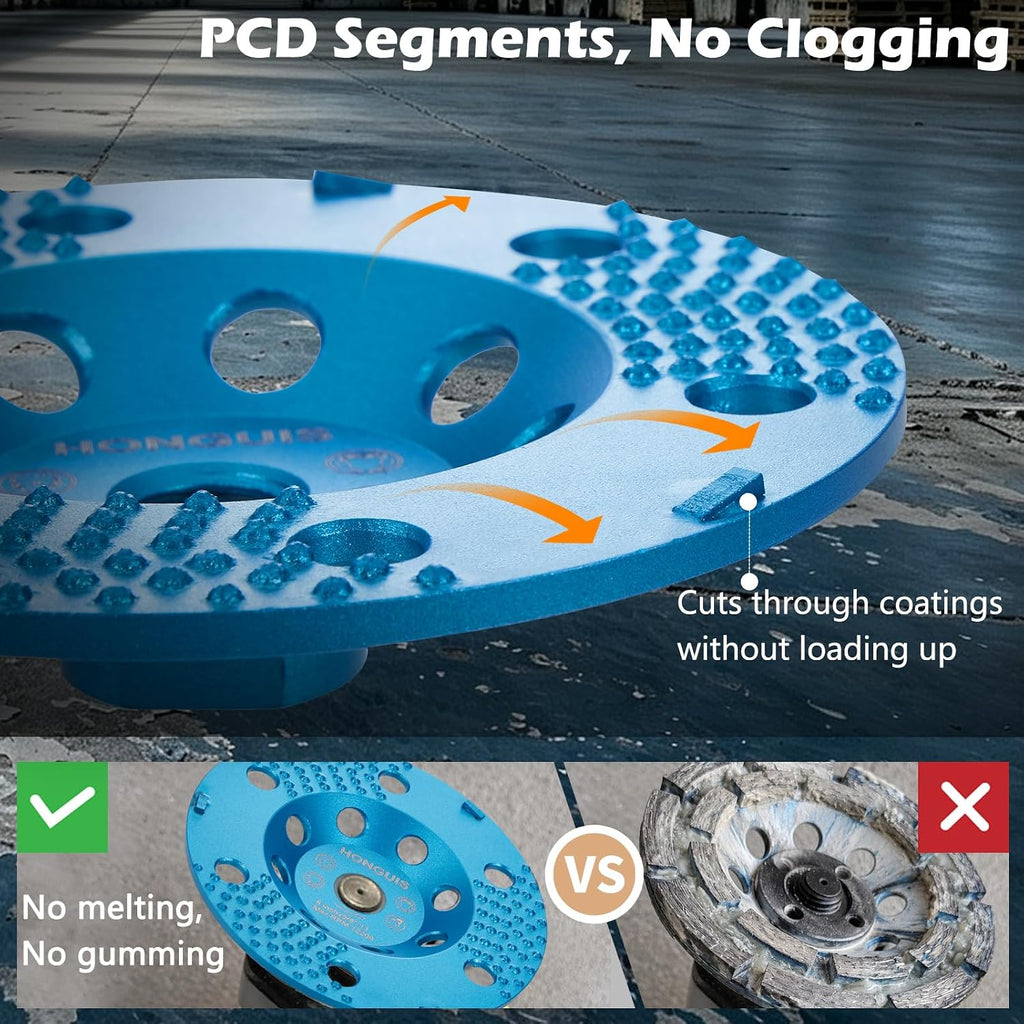 5" PCD Vacuum Brazed Cluster‑Dot Diamond Cup Wheel for Concrete