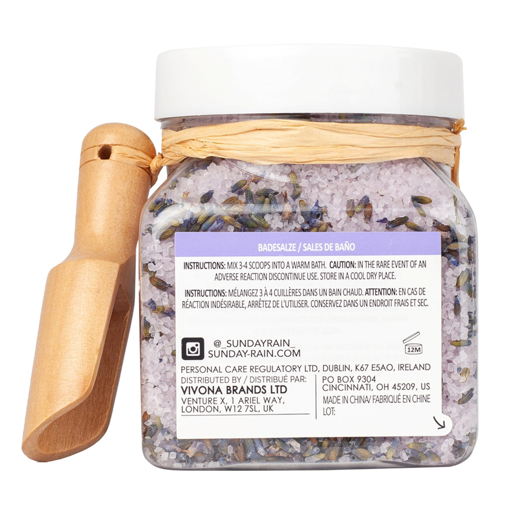 Sleep Easy Bath Crystals - Lavender and Cedarwood - Natural Bath Salts - with Lavender Oil - Includes Scooper - Vegan