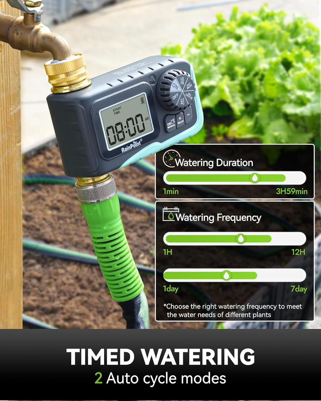 Sprinkler Timer, 100% Metal Pipe Water Timer for Garden Hose, Programmable Hose Controller for Watering, Sprinkler