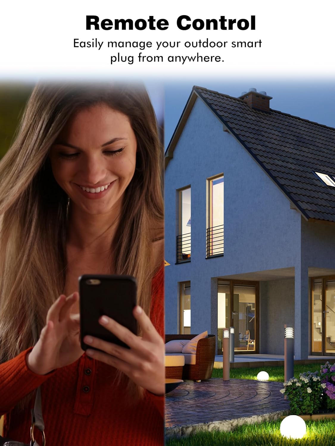 5GHz Outdoor Smart Plug, Timer Outlet with 2 Independently Outlets | WiFi Smart Outlet Plug Compatible With Alexa &