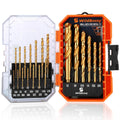 M35 Cobalt Drill Bit Set 20PCS(1/16"-1/2") High Speed Steel Jobber Length Drill Bit Kit for Hardened Metal with Index Storage Case
