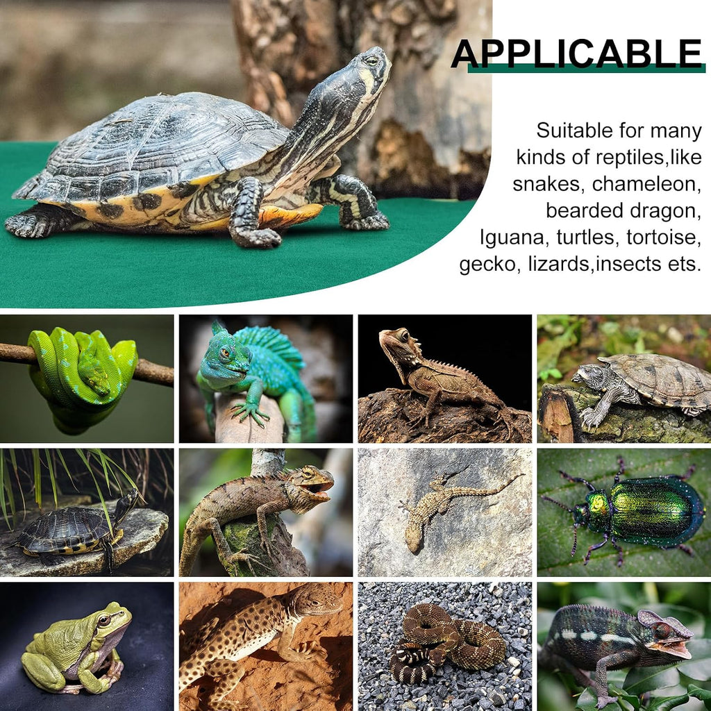 4 Pcs Reptile Carpet Terrarium Floor Mat Liner, 47 x 24 Inch, Green
