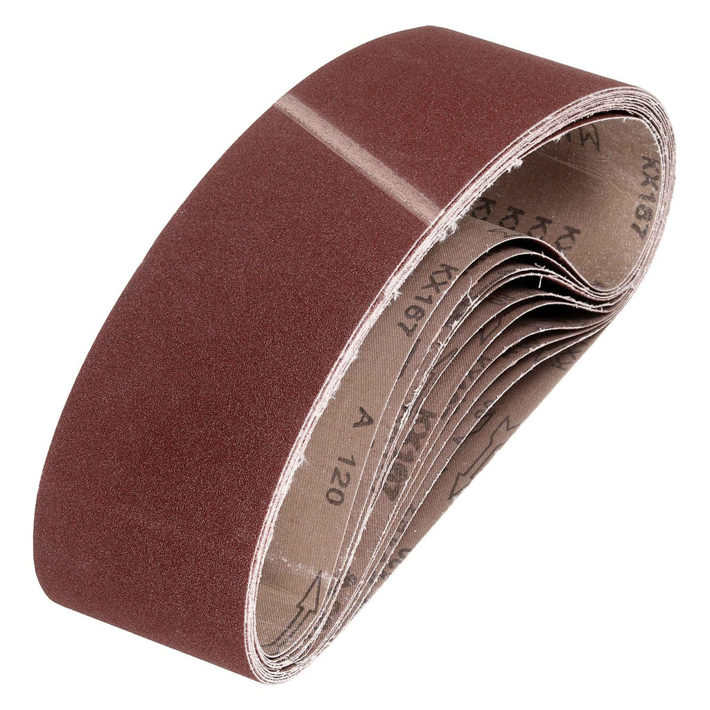 HARFINGTON 4 x 21 3/4 Inch Sanding Belts, 9 Pcs 120 Grit Aluminum Oxide Abrasive Belt Sander File Belt for Woodworking, Metal Polishing, Knife Sharpener