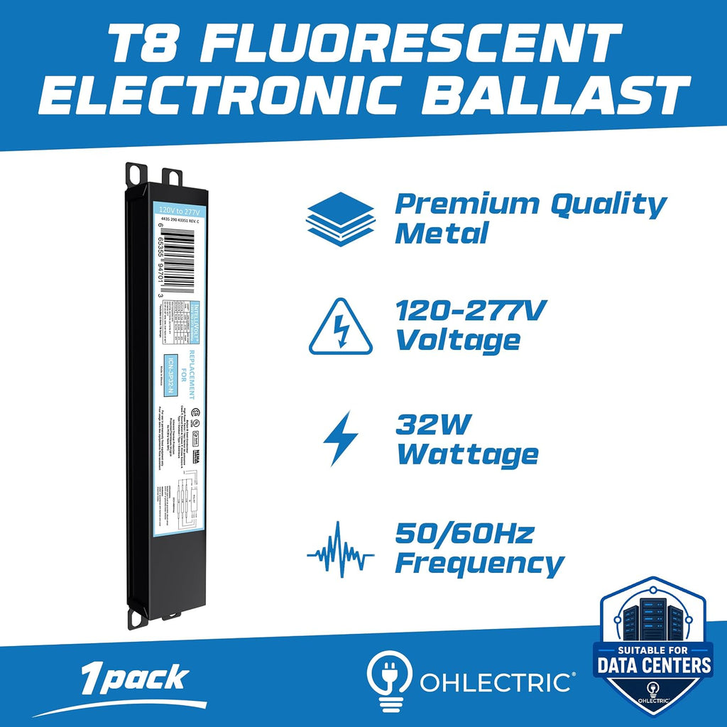 OHLECTRIC Replacement for ICN3P32-SC T8 Fluorescent Ballast