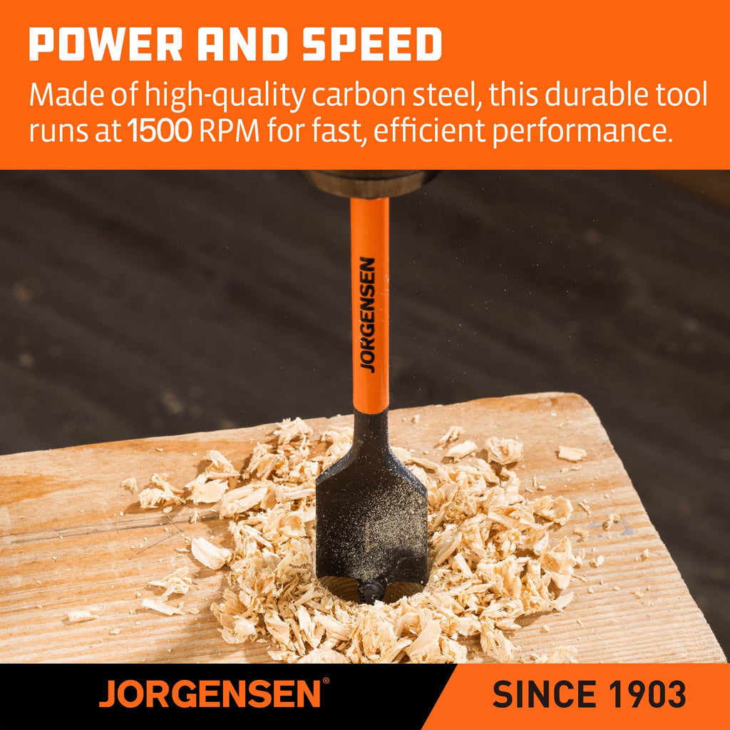 Jorgensen 2-Piece 3/4" x 6" Spade Drill Bits, 1/4" Hex Shank