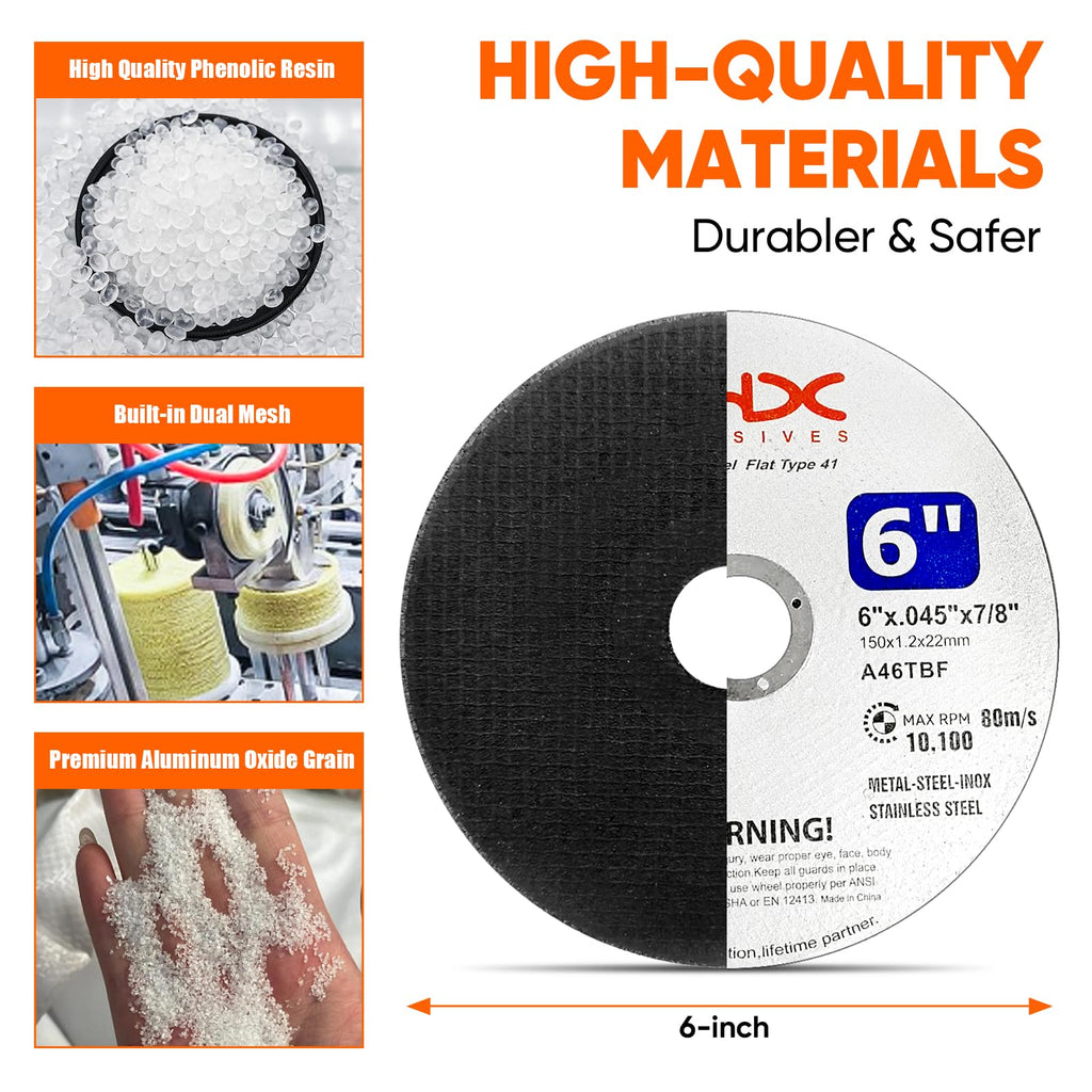 THX 6 Inch Cut Off Wheel,Long-Lasting Thin Cutting Wheel,25 Pack