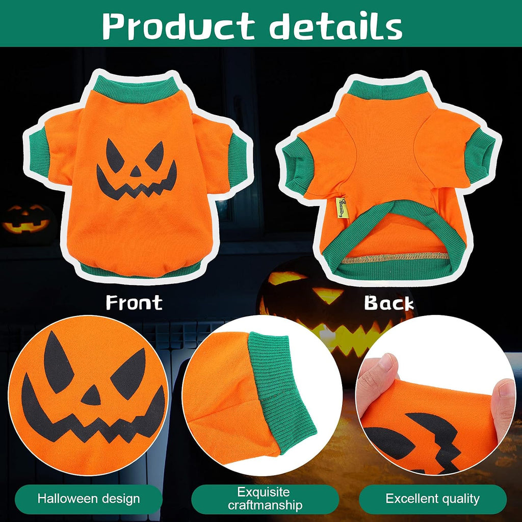5 Pcs Halloween Dog Shirt & Clothes - Pumpkin Ghosts Skeletons Pet Costume