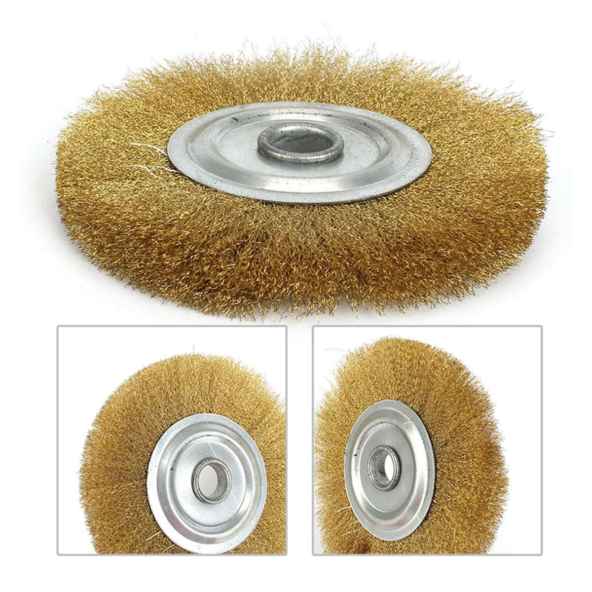 5 Inch Copper Wire Wheel Pure Brass Brush for Bench Grinder Metal Polishing for Deburring for Adhesion Replacement Accessories XIAOYING