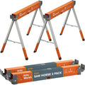 Workhorse XT Saw Horses 2 Pack Adjustable Folding Heavy Duty Sawhorse
