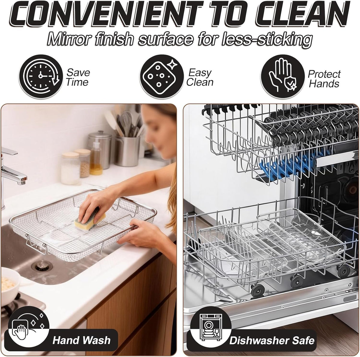 11.8 Inch Air Fryer Basket for Oven, Air Fryer Rack, 3 Pieces | Food-grade Stainless Steel Air Fryer Accessories for