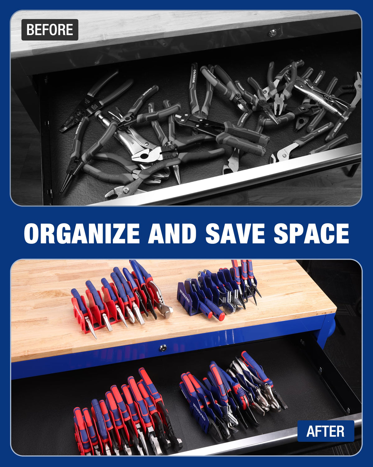 4-Pack Plier Organizer Rack, 40-Slot Tool Organizer and Storage