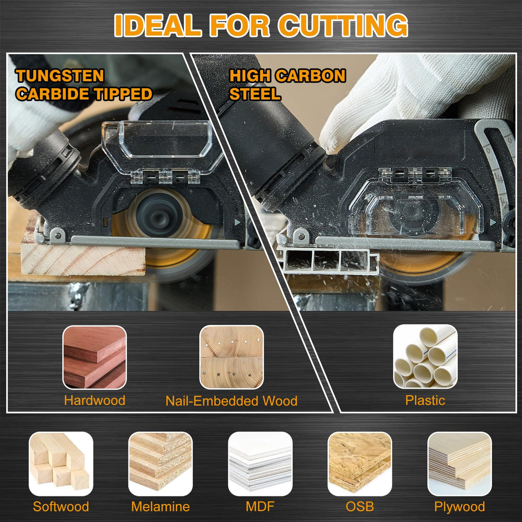 Ryltanks 3 Inch Circular Saw Blade 36T&80T Combo Set with 3/8" Arbor 4-Pack