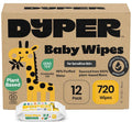 Baby Wipes 720 Count Hypoallergenic 99% Water Plant-Based Derm Tested