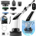 Electric Spin Scrubber, 50 in-lbs High Torque Shower Scrubber & Retractable Long Handle, 10-in-1 Variable Speed