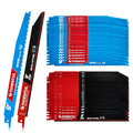 50 Pack 9 Inch Reciprocating Saw Blades, 6/12 & 14/18 TPI Bi-Metal Sawzall Blades for Wood, Nail-Embedded Wood & Metal Cutting