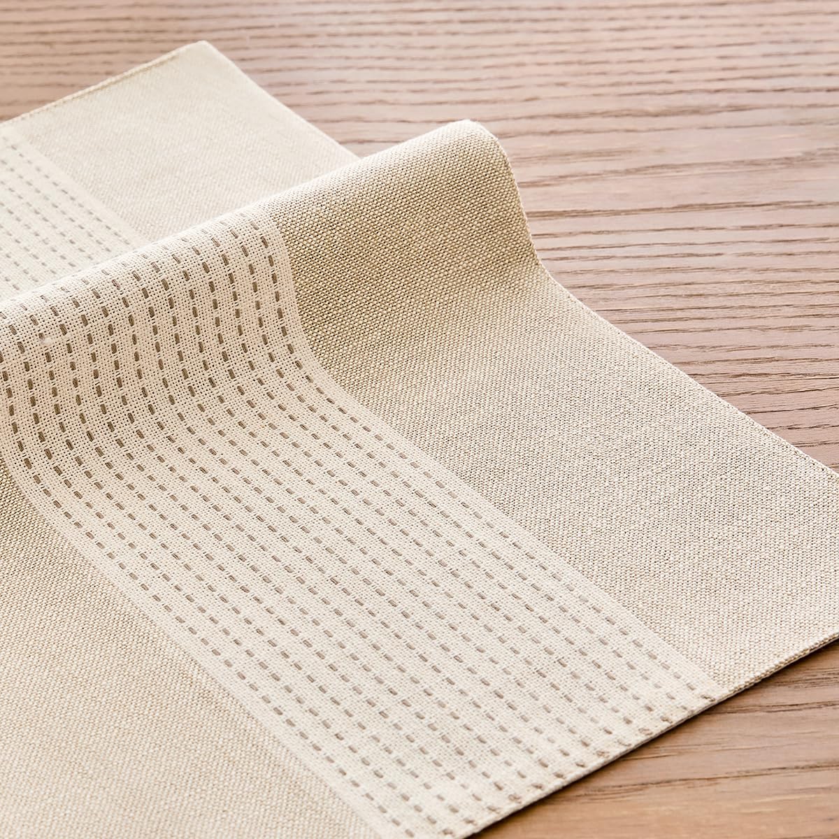 Linen Placemats, 12 x 18 Inch Set of 6 Placemats, Farmhouse Macrame Place Mats for Kitchen Table and Heat