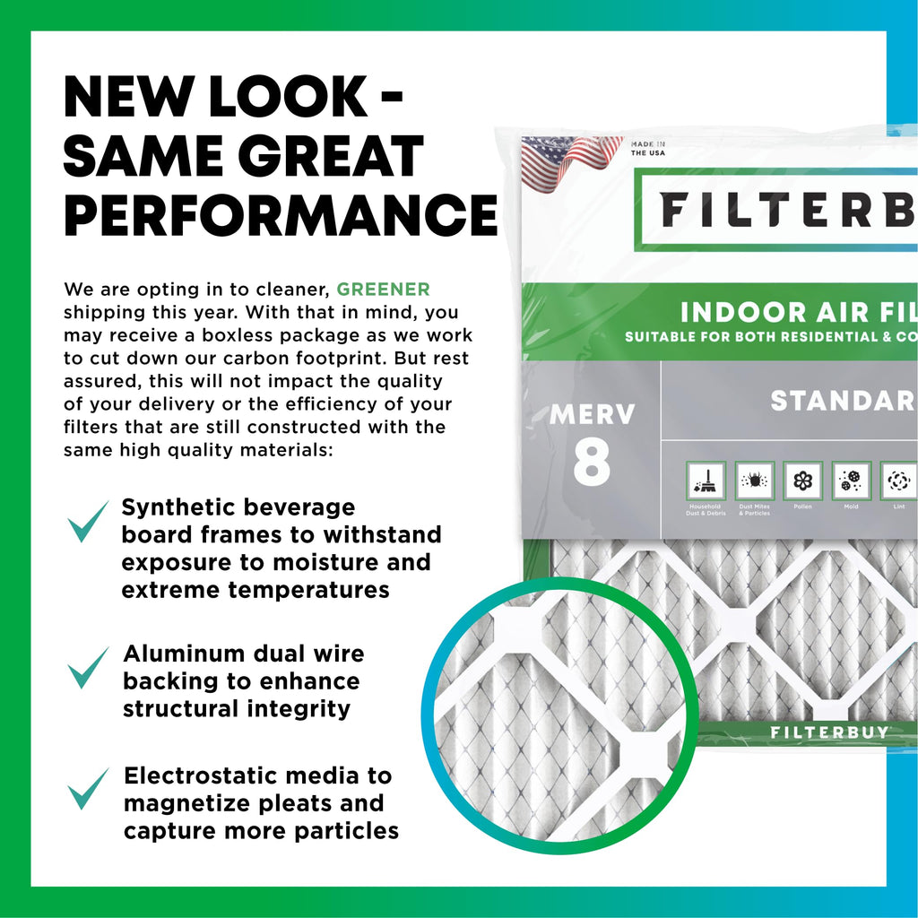 8x16x1 Air Filter MERV 8 Dust & Allergy Defense (2-Pack)