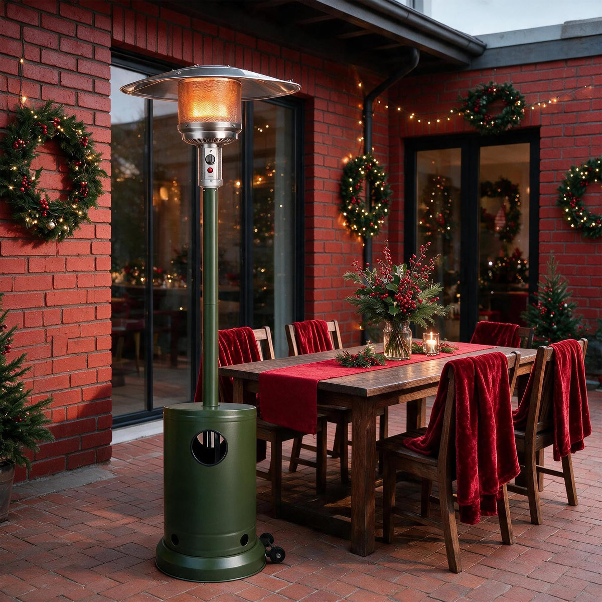 Evergreen 50,000 BTU Propane Patio Heater, Multiple Color Available, Outdoor Heater with Weighted Base, Adjustable