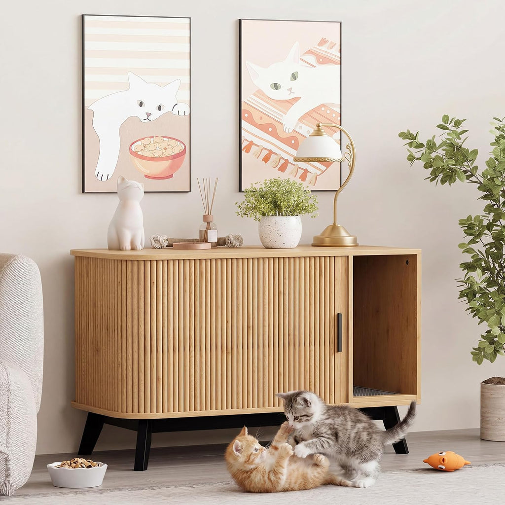 Cat Litter Box Furniture, 39" Hidden Litter Box Furniture