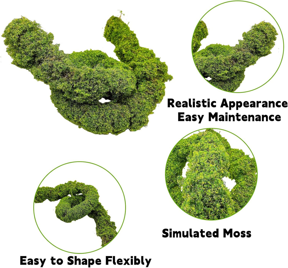 Reptile Plants,Flexible Rainforest Vines with Moss,Bearded Dragon Tank Accessories,Terrarium Hanging Plant Artificial