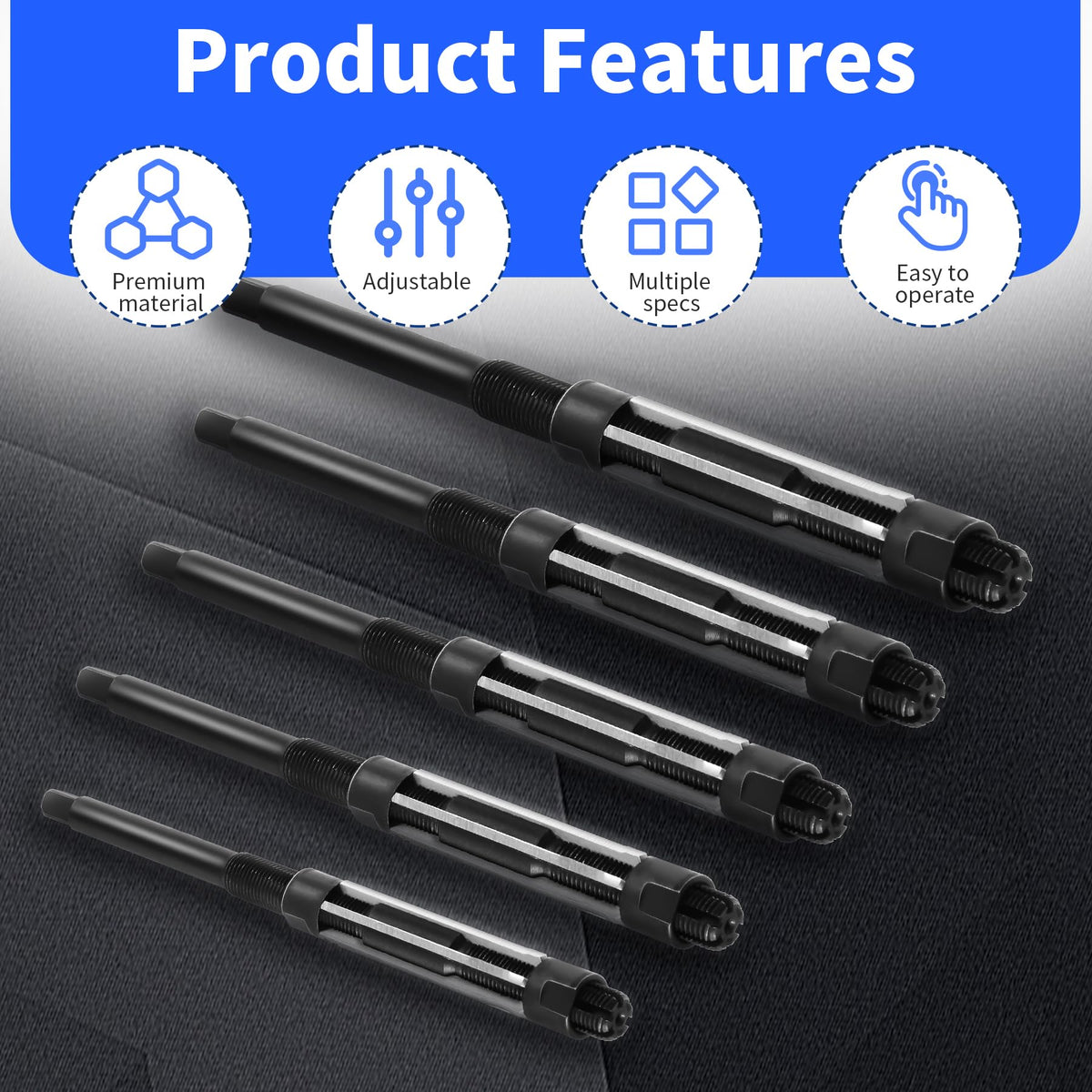 FOCMKEAS 17-19mm Adjustable Hand Reamer, HSS 9CRSI Hand Reamers