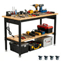 60 Inch Adjustable Height Workbench Garage Work Bench with Storage