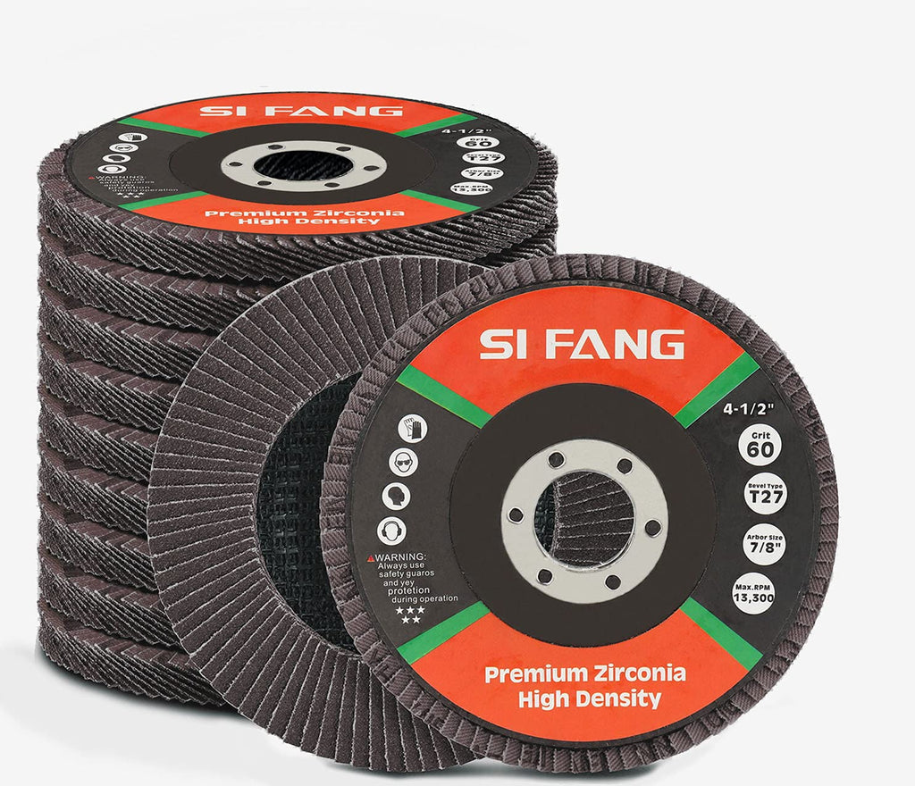 SI FANG 320 Grit Flap Discs 4 1/2 inch for Angle Grinder 10 Pack Type 29