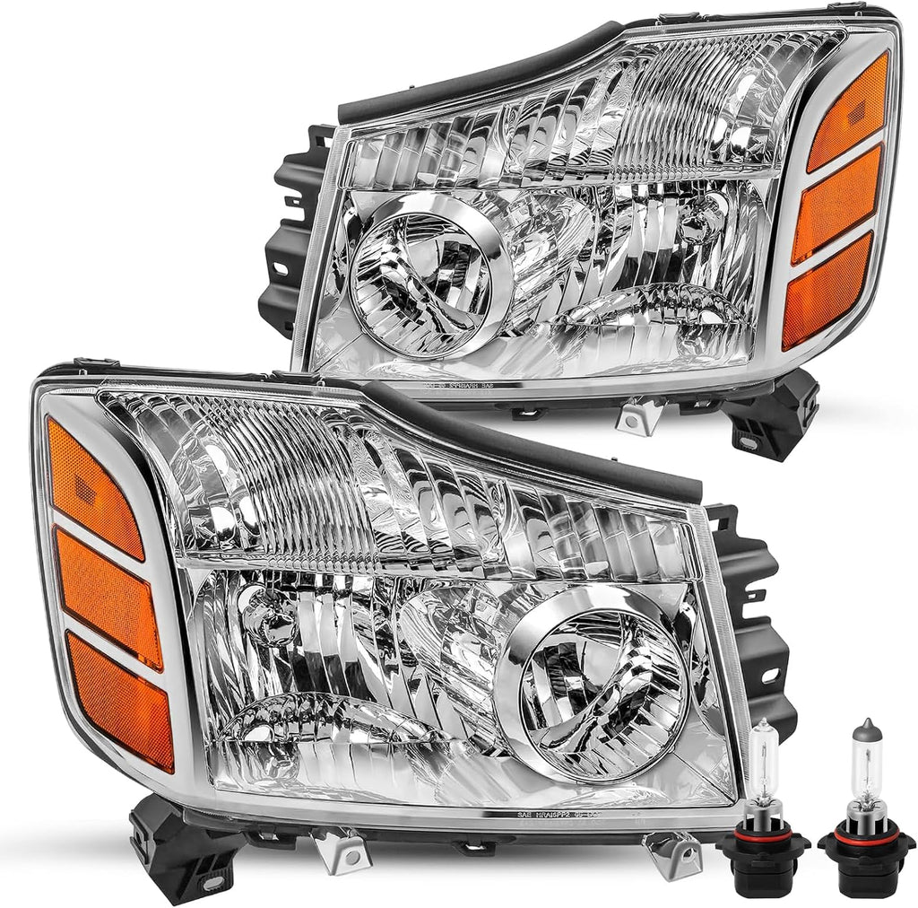 JSBOYAT Headlight Assembly Fit for 2004-2015 Nissan Titan / 05-07 Armada