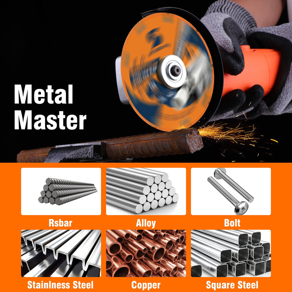 Diamond Cutting Wheel 4-1/2 Inch (3PCS) with 7/8" Arbor Hole, Metal Cut Off Disc with 5000+ Cuts on Rebar, Steel, Iron and INOX