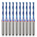 HQMaster 1/8" Shank CNC Router Bits 2 Flute Upcut CNC Bit End Mill 10pcs