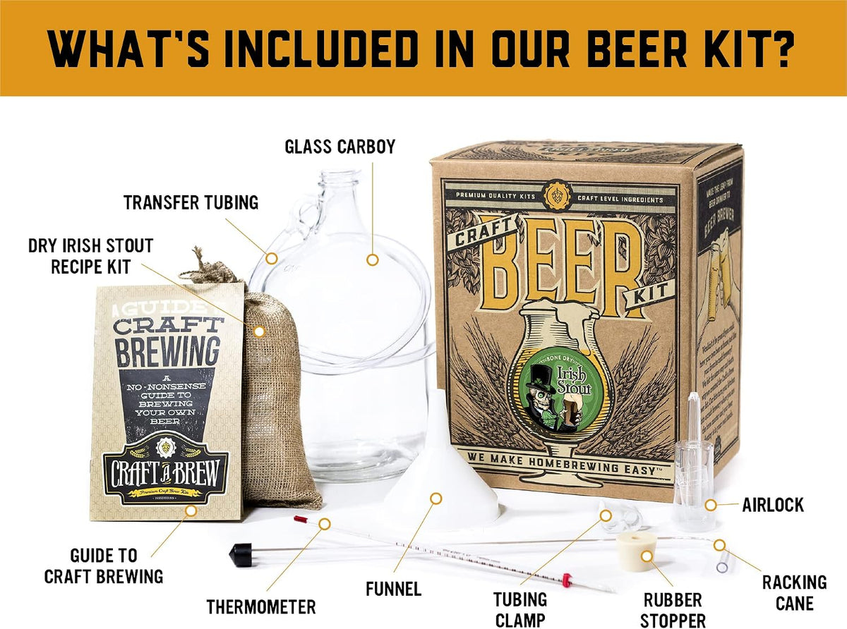 Irish Stout - Beer Making Kit - Make Your Own Craft Beer - Complete Equipment and Supplies - Starter Home Brewing Kit
