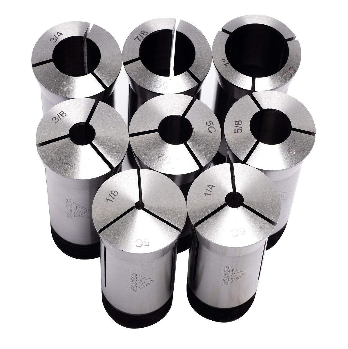 8 Piece Precision 5C Round Collet Set0.0005" Accuracy