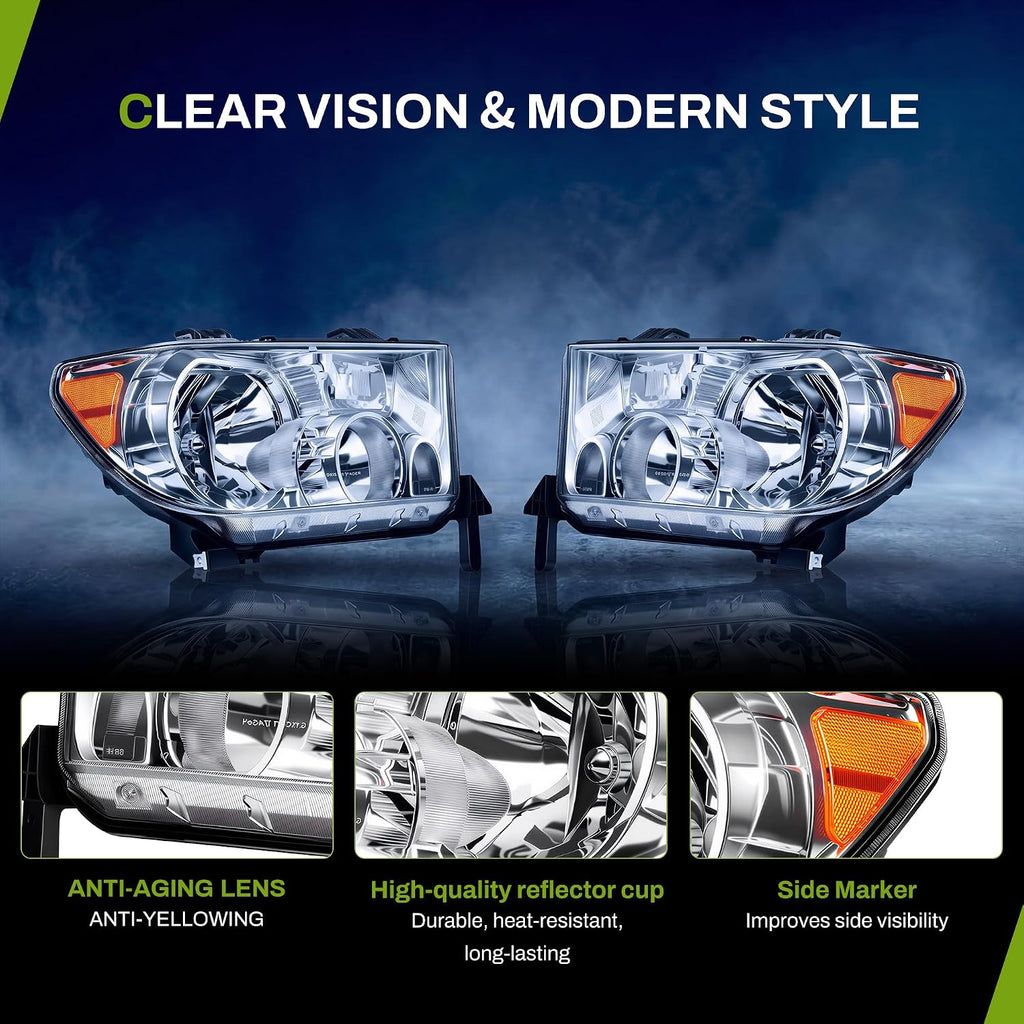 AUTOSAVER88 Headlight Assembly Compatible with 2007-2013 Toyota Tundra