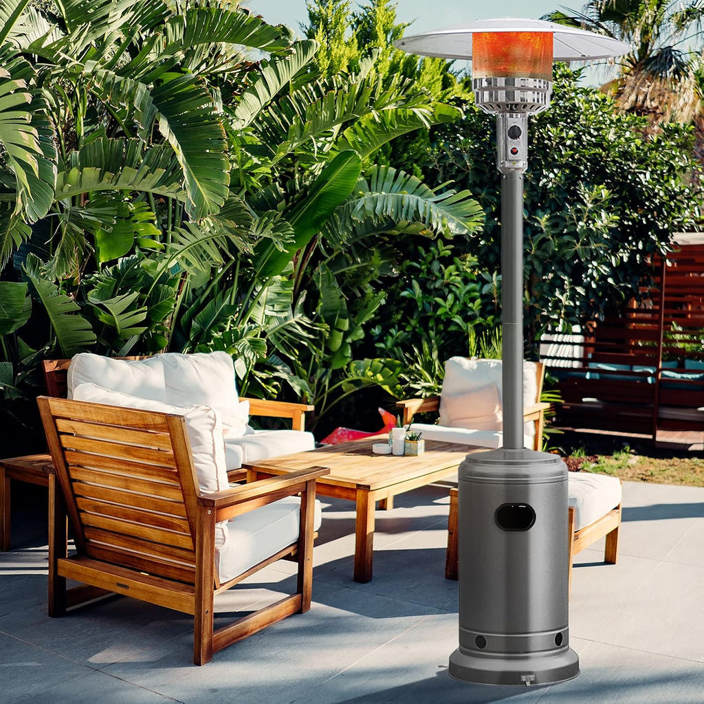 Patio Heaters for Outdoor Use, 48,000 BTU Propane Outdoor Heaters with Wheels, Outdoor Heat Lamp with Tip-over