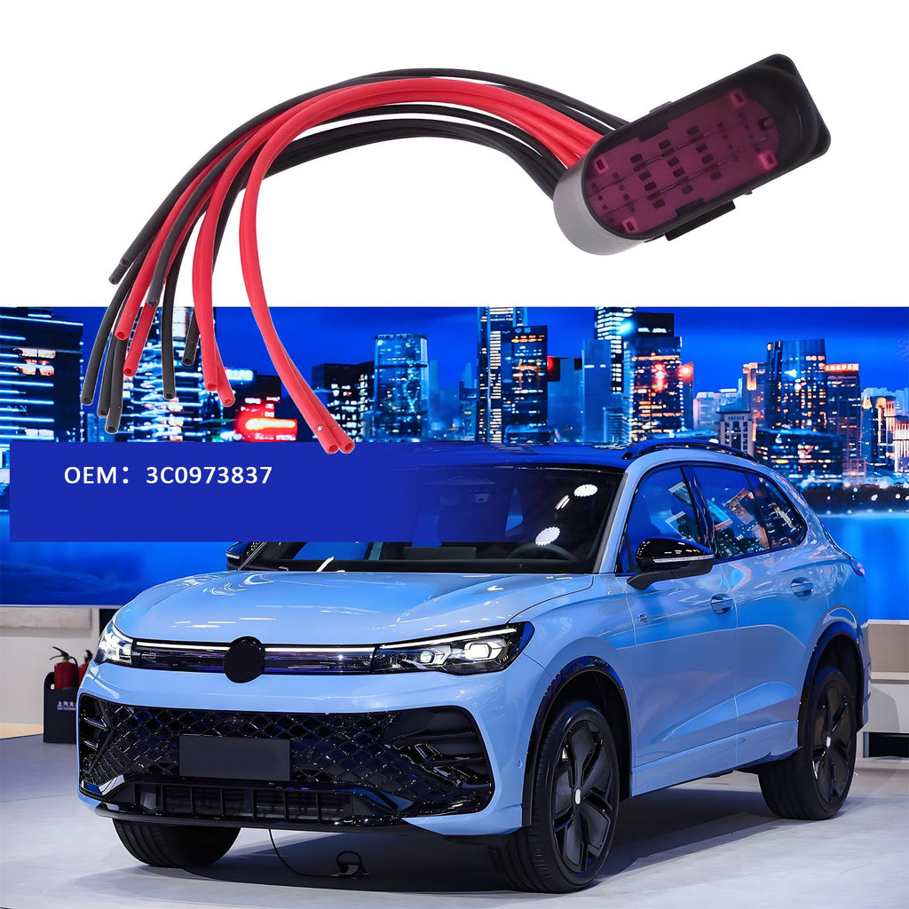 ECSiNG 14Pin Headlight Connector Plug Harness 3C0973837 Compatible with Audi Compatible with VW