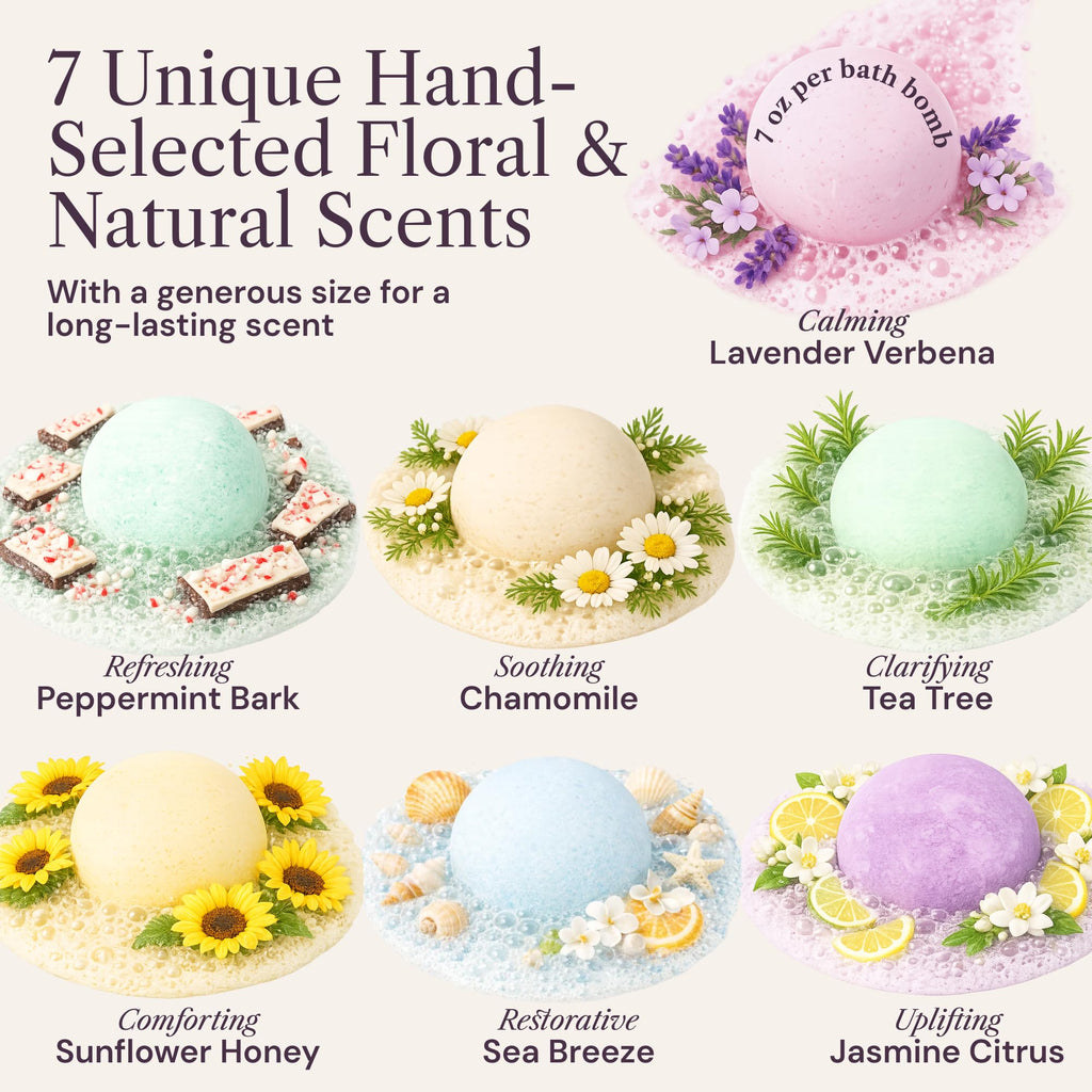 Large Bath Bombs for Women, XXXL 7pc Birthday Gifts for Women
