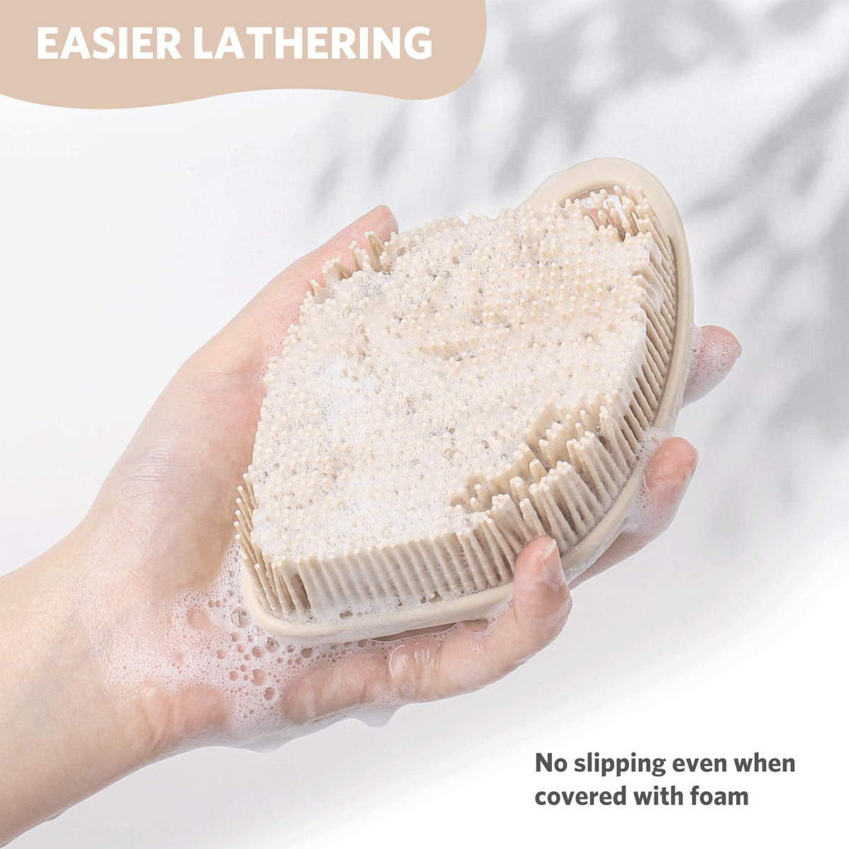 Silicone Body Scrubber, Gentle Exfoliating Body Scrubber for Sensitive Skin, Leaf Shaped Shower Scrubber for Body