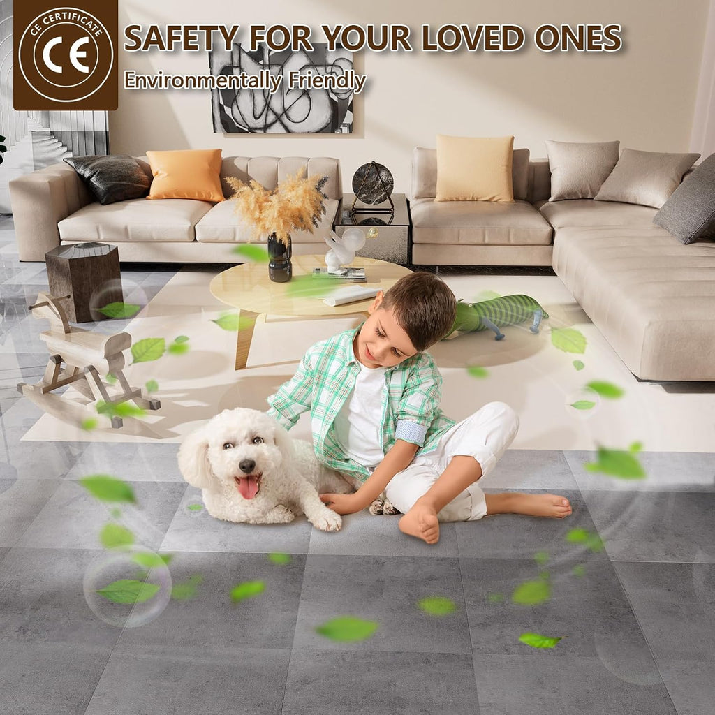 Peel and Stick Floor Tile, 10-Pack 12" x 12" Vinyl Flooring, Waterproof Self-Adhesive Luxury Vinyl Tiles, Easy DIY