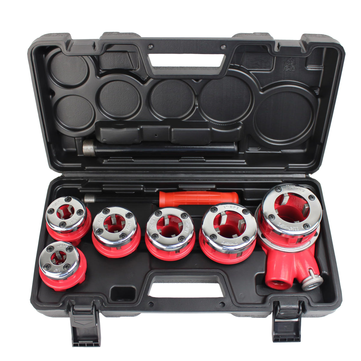 TEXALAN(R) Ratchet Pipe Threader Kit Ratcheting Pipe Threading Tool Set w/ 6 Dies 1/4", 3/8", 1/2", 3/4", 1", 11/4"
