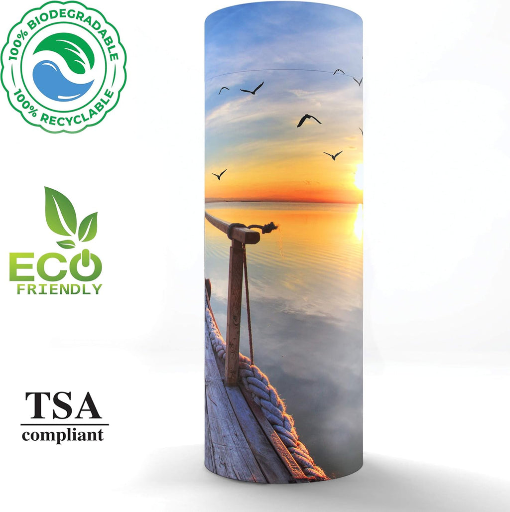 Dock of The Bay Biodegradable Urns - Adult-Friendly Eco Cremation Urns and Scattering Tubes