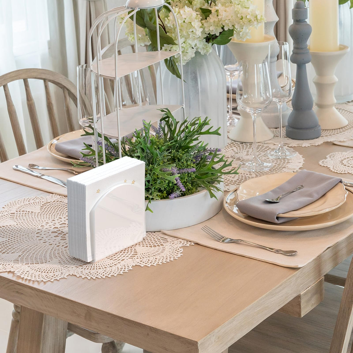 2Pack White Acrylic Freestanding Napkin Holder