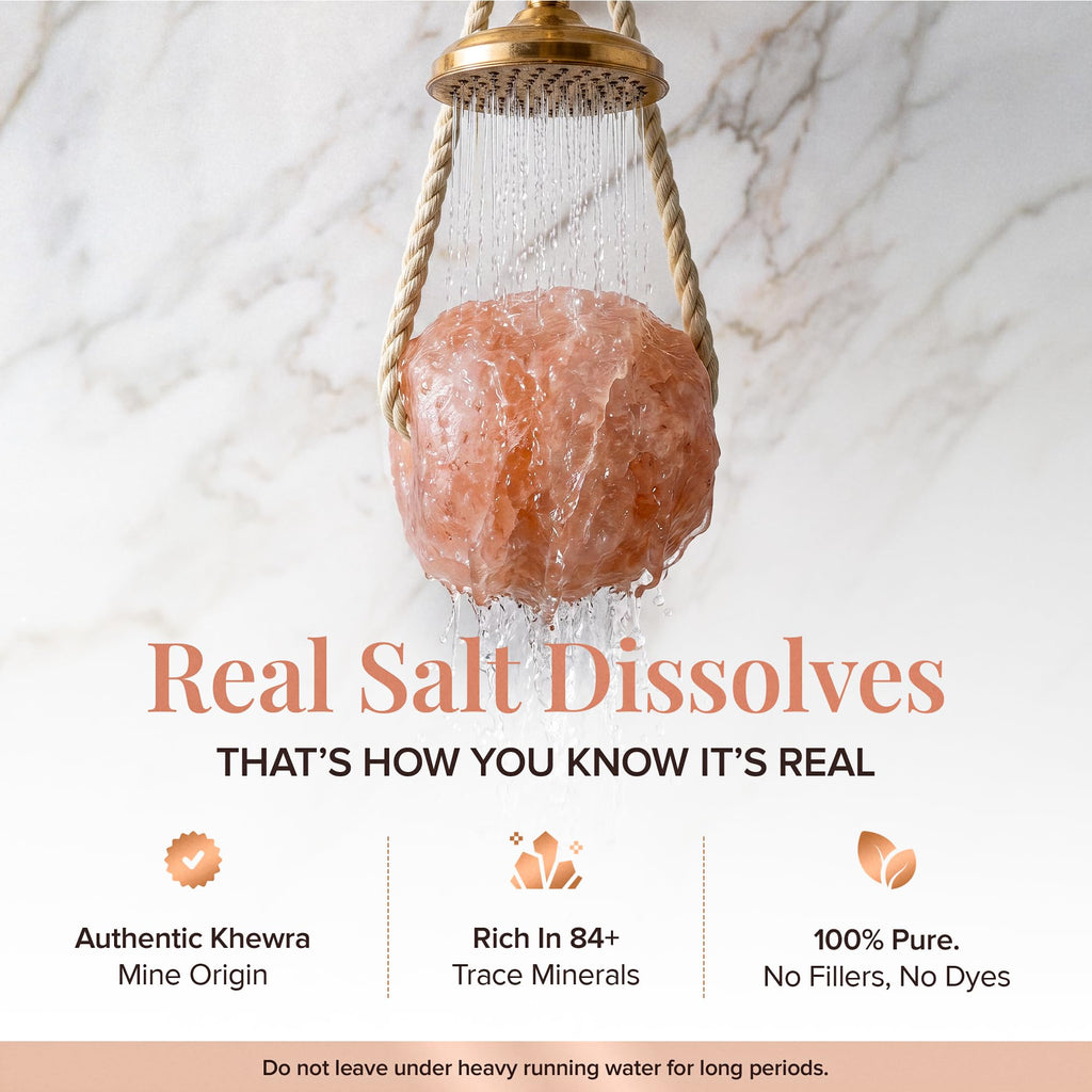 Himalayan Pink Salt Rock for Shower & Bath – Salt Buddy 4 lb Hanging Mineral Stone for Spa-Inspired Relaxation