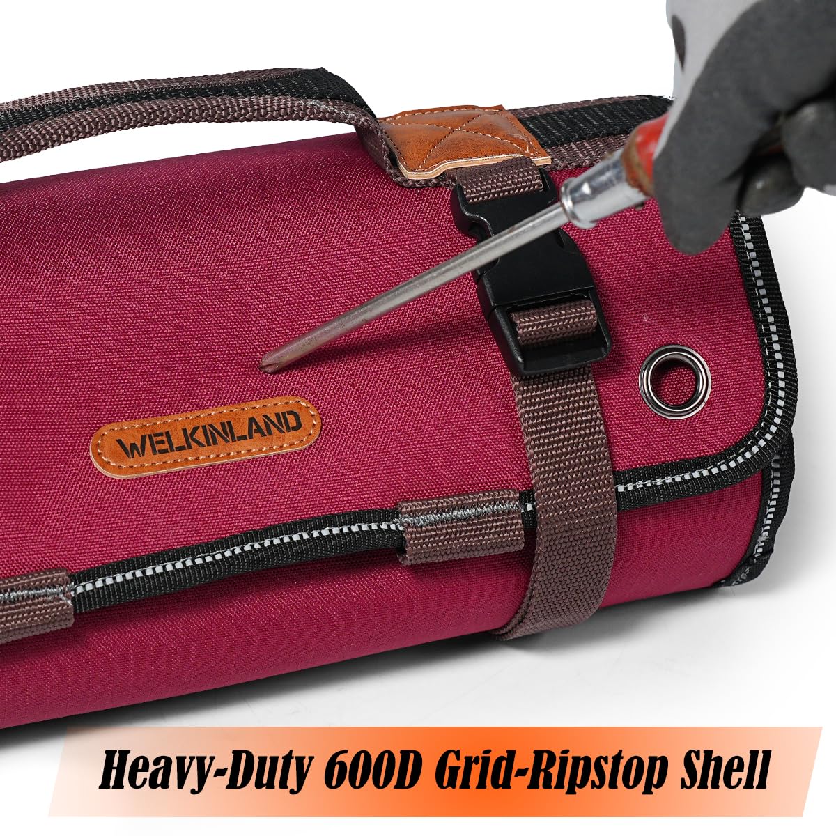 3-In-1 Tool Roll Set, Heavy-Duty 15L-Large Roll Up Tool Bag