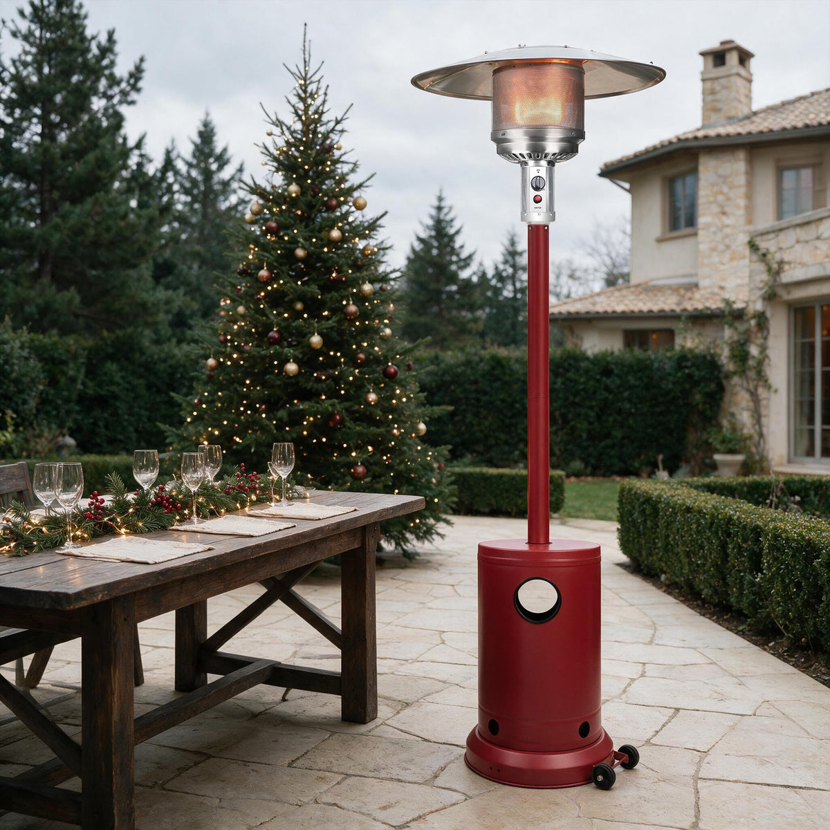 Ignovate Crimson 50,000 BTU Propane Patio Heater, Multiple Color Available, Outdoor Heater with Weighted Base